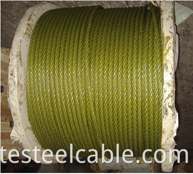 Ungalvanized Steel Wire Rope With Golden Color Grease A 21